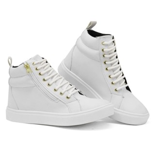 tenis sneaker branco com ziper lateral original feminino lançamento