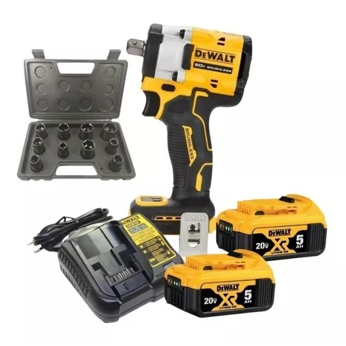 Chave De Impacto Dewalt 1/2 20v 2 Bat. 5ah Dcf922 + Soquetes em Oferta na Shopee