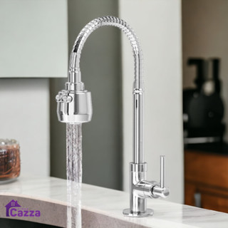 Torneira Gourmet de Cozinha Flexível Metal Inox Bancada 1/4 Volta Luxo Cromo Premium