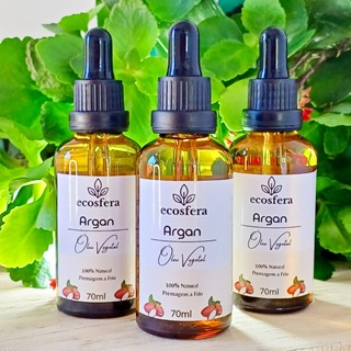 Óleo Vegetal de Argan - 70ML - Reparador, Protetor Uv, Hidratante, 100% Puro, Prensagem a frio, Nutrição capilar