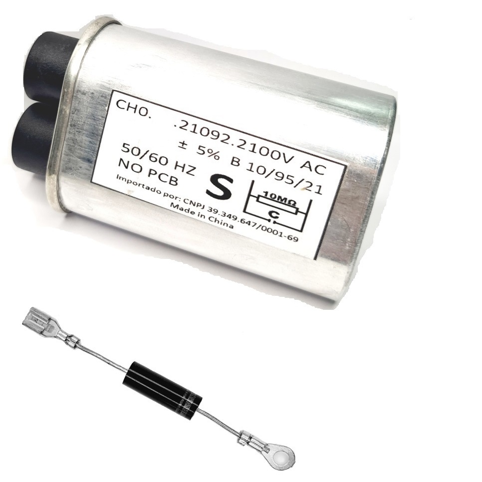 kit capacitor microondas 0,95uf + 2 diodo de alta tensao