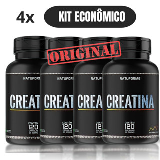 4 Creatina Monohidratada Natuforme Original Pura 480 Cápsulas 500mg Kit Econômico Saúde Energia Disposição