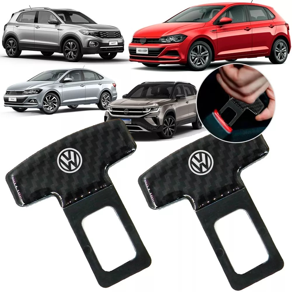 Par Trava Fivela Cinto Anti Som Vw T-cross Polo Virtus Taos Fox Nivus Golf Jetta Fusca Tsi Passat Tiguan Gol Up