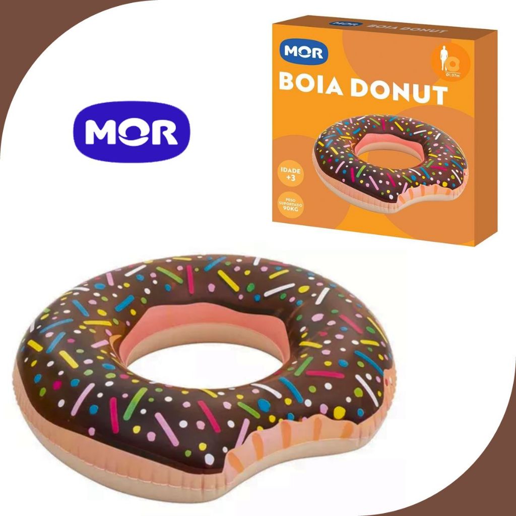 Boia Inflável Praia Piscina Rosquinha Donuts Marrom Mor
