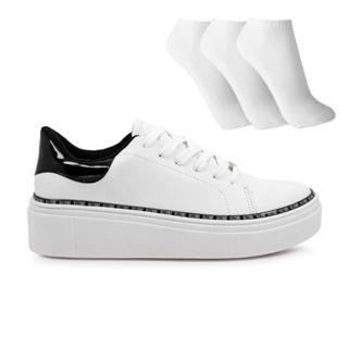 Tênis Vizzano Plataforma Verniz Feminino + 3 Pares de Meias Original com Nota Fiscal e Garantia