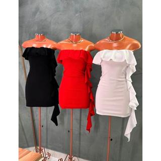 Vestido Curto Feminino com Babados