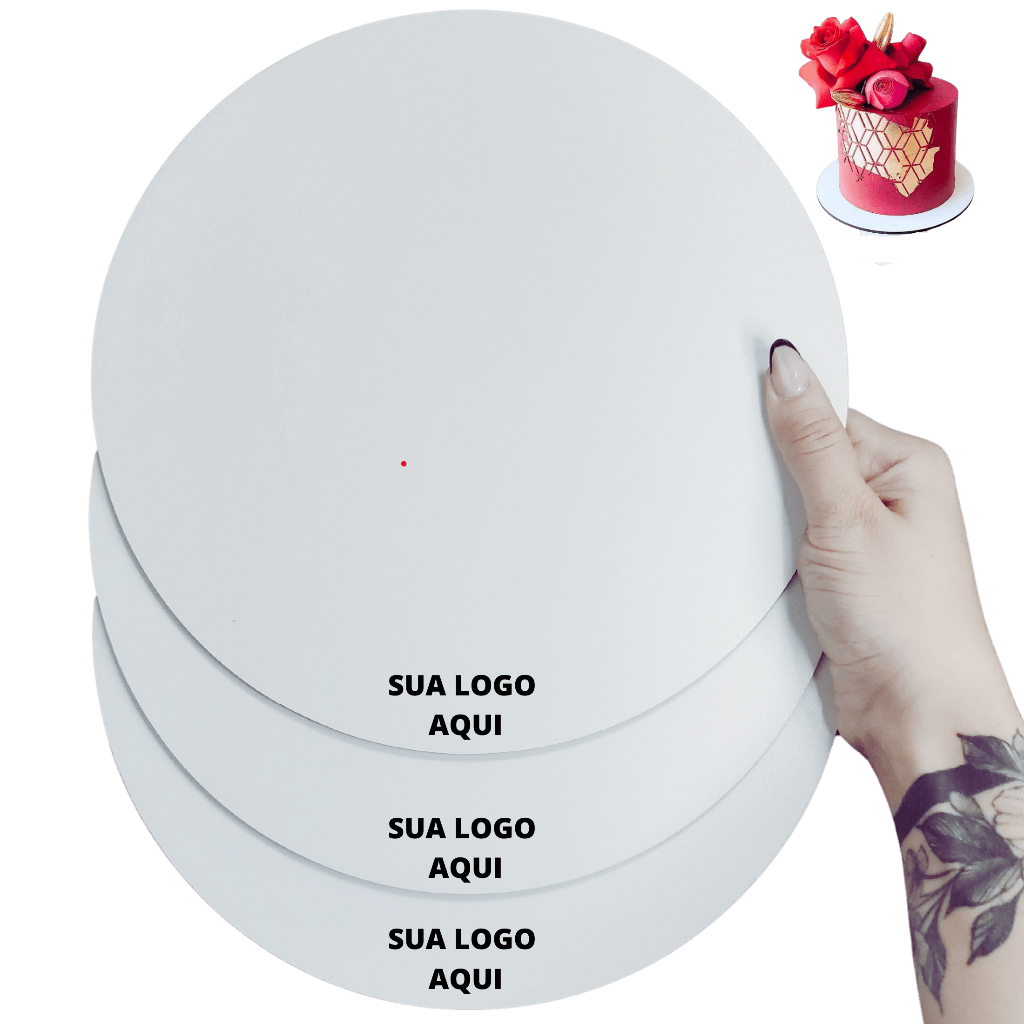 Kit 12 Unidades De Cake Board 22cm - Personalizado Em Mdf 3mm - Base Para Bolo - Cakeboard em Oferta na Shopee