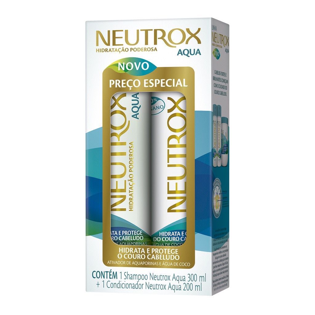 Kit Neutrox Shampoo 300ml + Condicionador 200ml Aqua Hidratação Poderosa