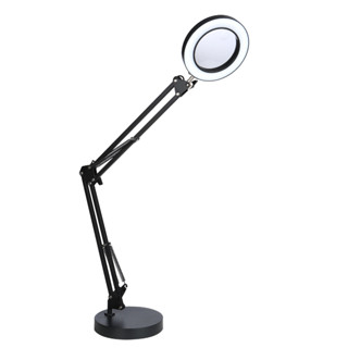 Lupa com 64 LEDs Luz de Mesa Ampliação 8X 10 Níveis Brilho Ajustável Regulável 3 Cores Beleza