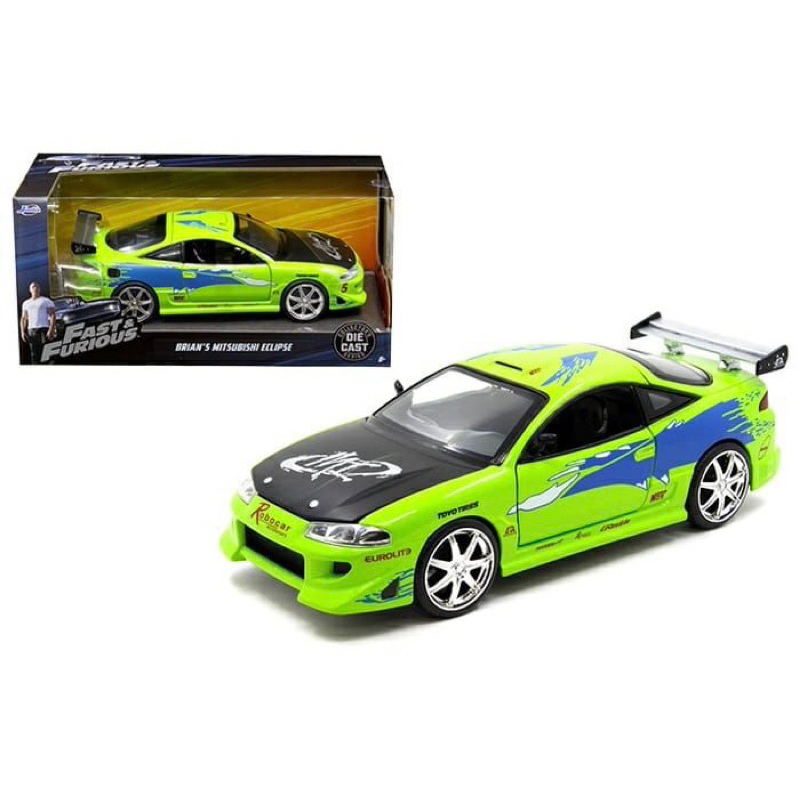 Miniatura Jada Toys Velozes e Furiosos - Mitsubishi Eclipse 1995 Fast & Furious 1/24