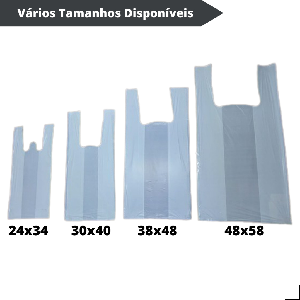 1000 Sacolas Plásticas Branca Milheiro Vários tamanhos ( 24x34 / 30x40 / 38x48 / 48x58).