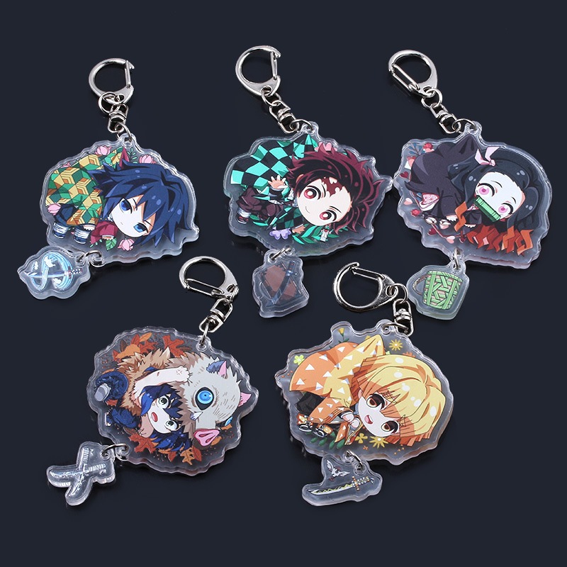 Chaveiro Demon Slayer Em acrilíco Kimetsu No Yaba Keychain Decorativo Para Chaves Mochilas e Muito Mais