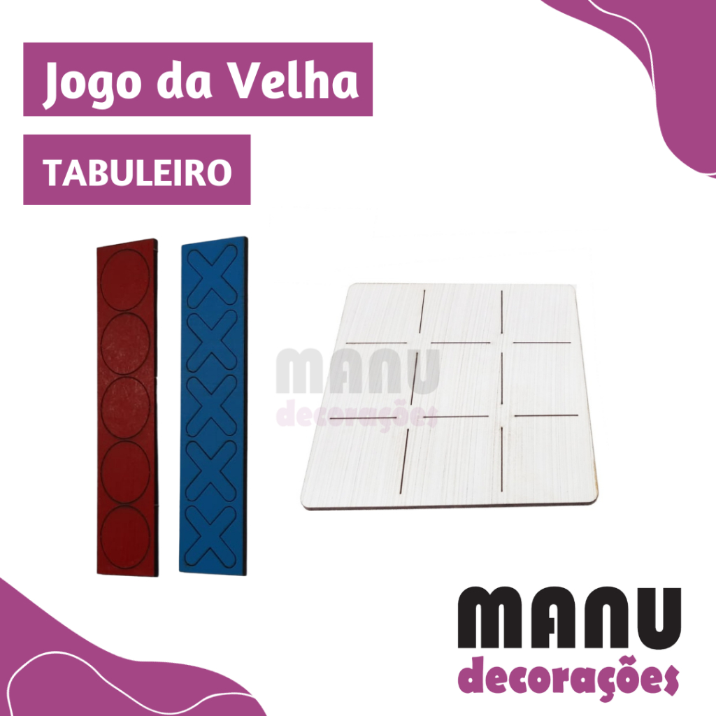 Kit 15 PEÇAS Jogo da Velha 10cm LISO PINTADO PERSONALIZADO / Tabuleiro Presente Lembrancinha em MDF