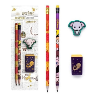 Kit Lápis HB Harry Potter Apontador e Borracha LEO&LEO Papelaria material escolar. em Oferta na Shopee