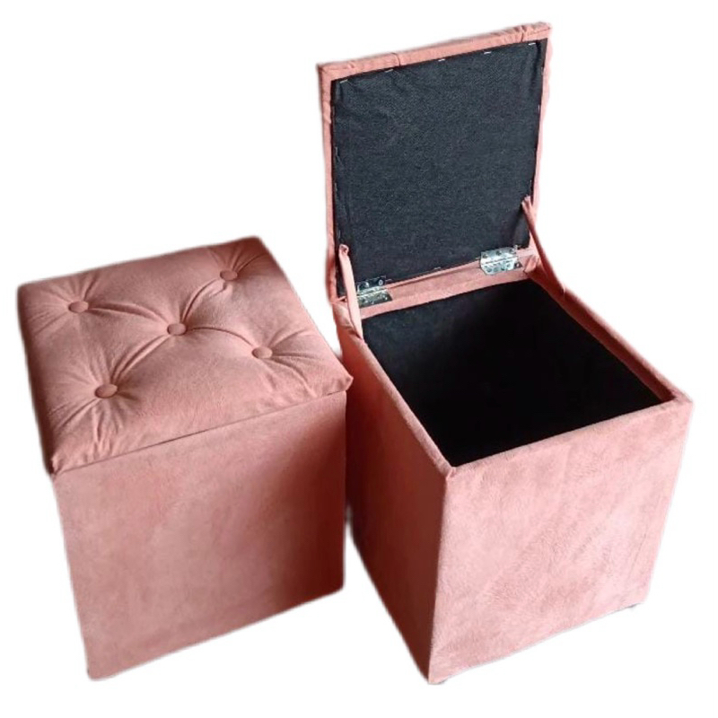 Puff BAÚ Banqueta Cubo Quadrado Decorativo Organizador Elegante Quadrado