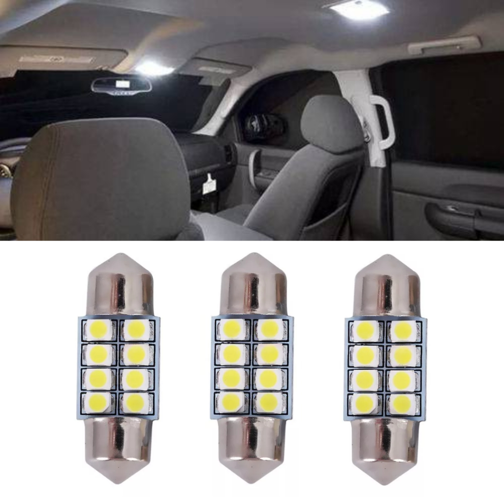 Kit Luz Led Interna Teto Honda New Civic 2007 2008 2009 2010 2011 LXS LXL EXS Torpedo (3 Unidades Torpedo 31mm)