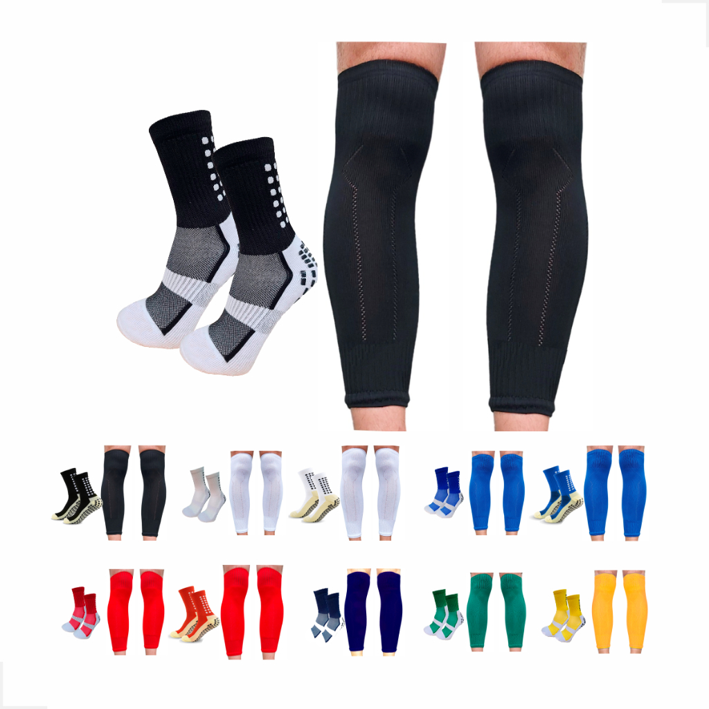 Kit Meia Antiderrapante Esportiva + Canelito Cortado Meião Juvenil Infantil Criança 27 ao 37 em Oferta na Shopee