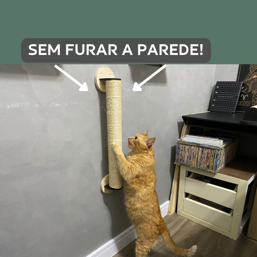Arranhador Parede Gato Sisal Poste Brinquedo Pet