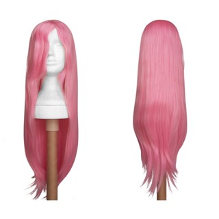Peruca Cosplay Rosa Chiclete Longa Lisa 75cm - Pronta Entrega!!