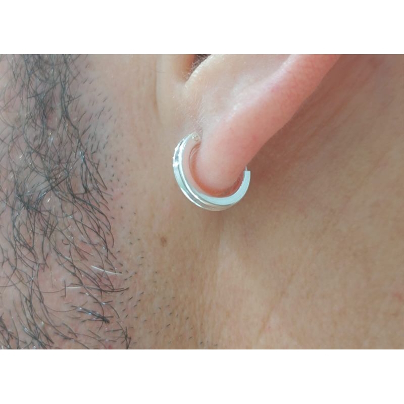 Brinco argola masculina e feminina de prata legítima 12 mm em Oferta na Shopee