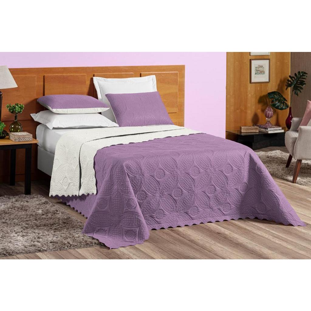 Kit Cobre Leito Inovit Dupla Face C/ Porta 3pçs Casal Queen 2,60 x 2,40 Matelado Ultrassônico