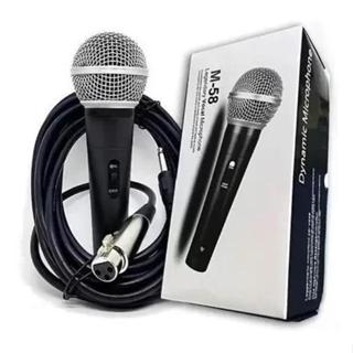 Microfone Profissional Sm58 Com Cabo 5 Metros Chave Liga E Desliga Alta Sensibilidade Envio Imediato