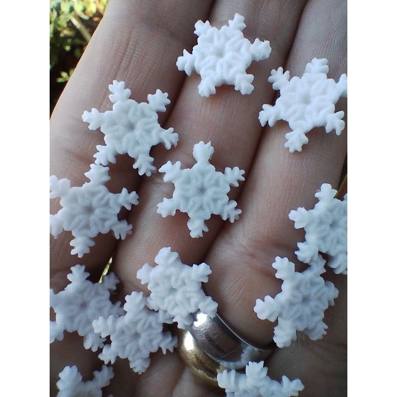 50 Apliques Mini Floco de Neve de Biscuit K 269 Arte Laços