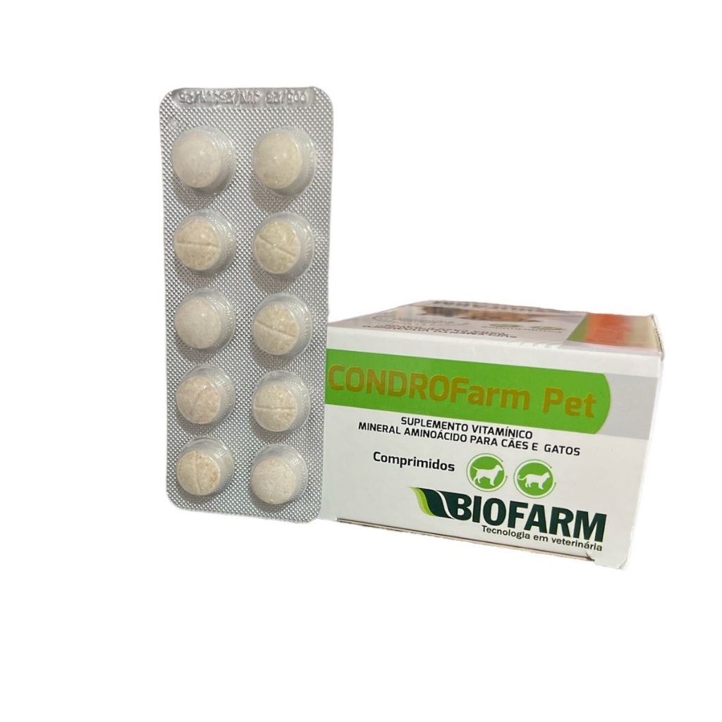 Condroitina Condrofarm Pet Para Caes E Gatos 10 Comprimidos Suplemento