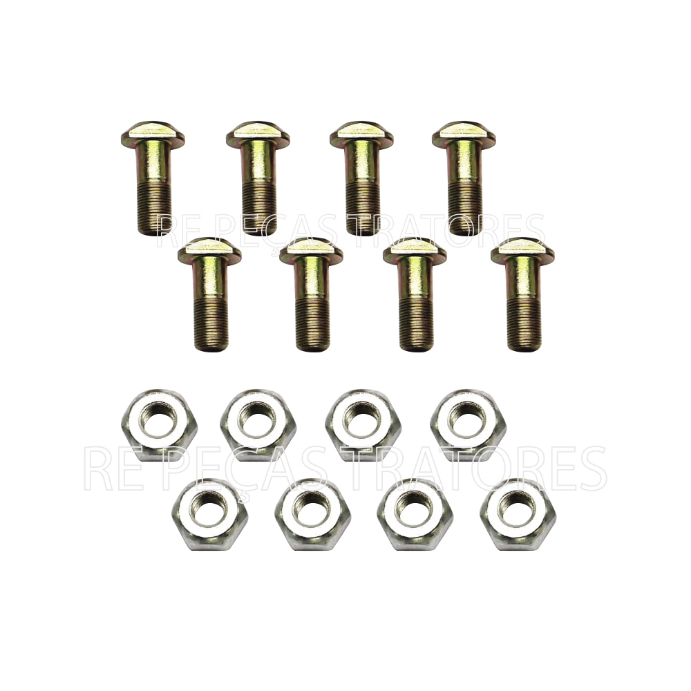 Parafuso Roda Traseira Trator Ford 4810/6630/7630/7830/7610/7810/ 8030 Até 2007 - Kit 08 Peças
