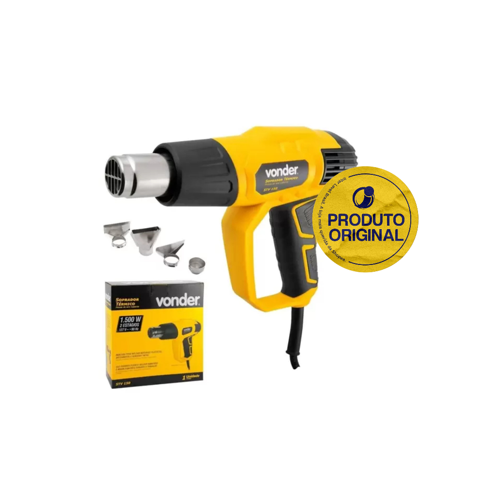 Soprador Térmico 1500w Stv150 C/ 4 Bocais Preto com Amarelo Vonder em Oferta na Shopee
