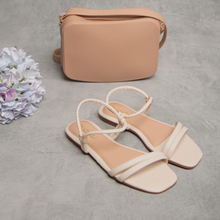 Kit Sandália Rasteirinha Regulagem + Bolsa Transversal Feminina