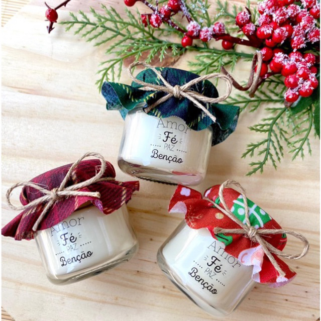 Vela Natalina - Vela lembrancinha - vela aromática - lembrancinha de natal - presente de natal