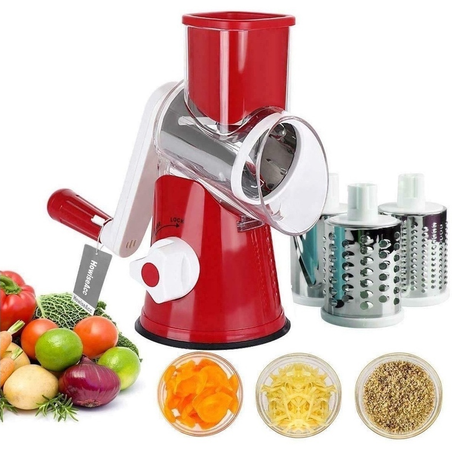Cortador Fatiador Ralador de Queijo Legumes Cortador Vegetais Manual 3 em 1 Multiuso Premium em Oferta na Shopee