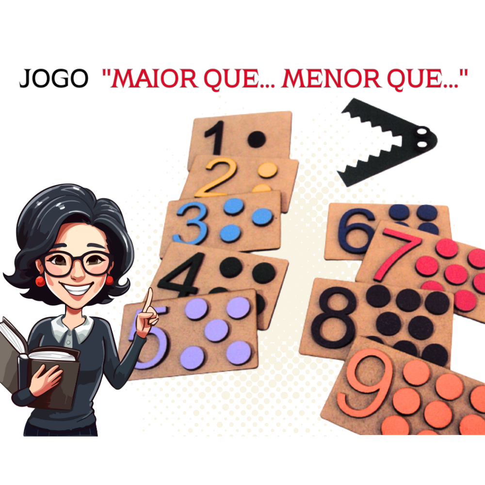 Rêf 072 - Brinquedos Educativos Jogo "maior que... menor que..." Mdf 3mm