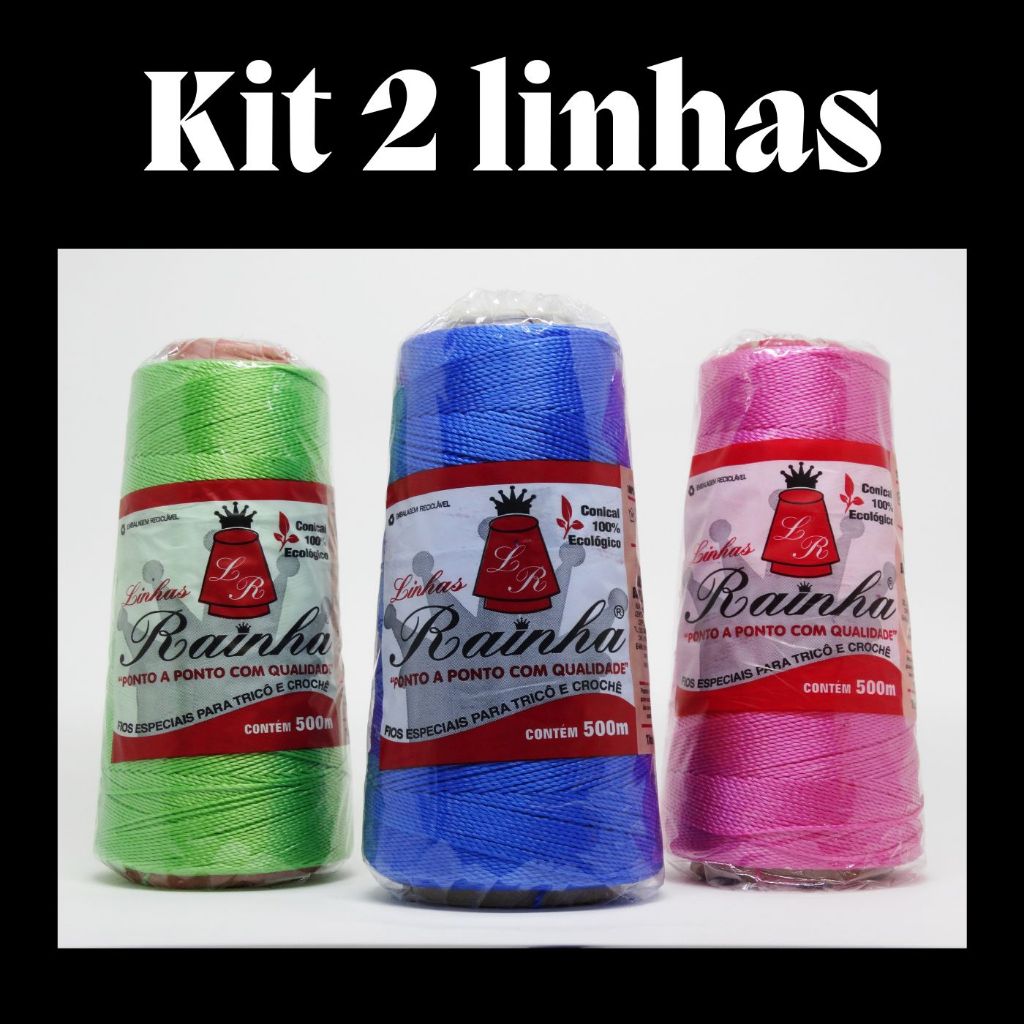 Kit 2 Linhas De crochê Rainha Grossa, tranças para cabelo, trico e Box Braids 500m fio especial em Oferta na Shopee