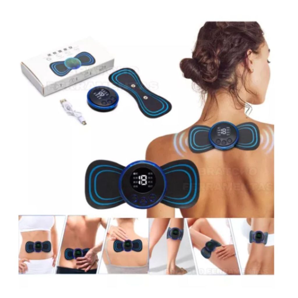 Mini Massageador Elétrico Portátil Cervical EMS Alivia Dores Corpo Pescoço