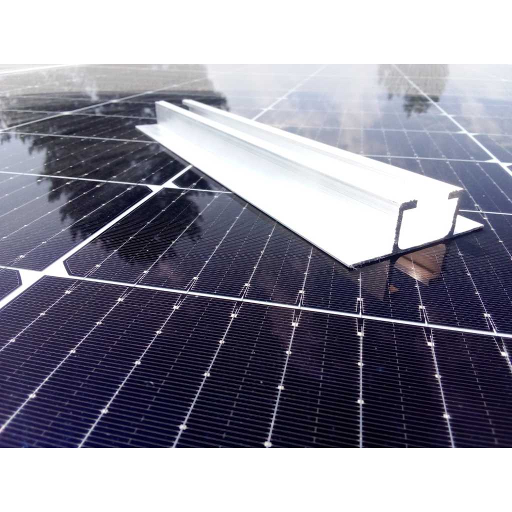 Estrutura Suporte Mini Trilho Fixador Placa Painel Solar Alumínio Para Telha Metálica 500mm Kit 22 Unidades
