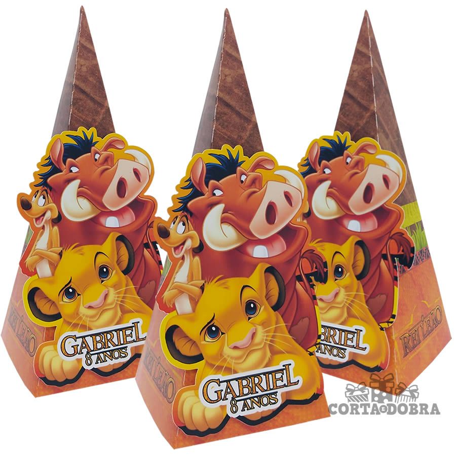 Caixa Pirâmide  O Rei Leão Para Lembrancinha de Festa em Oferta na Shopee