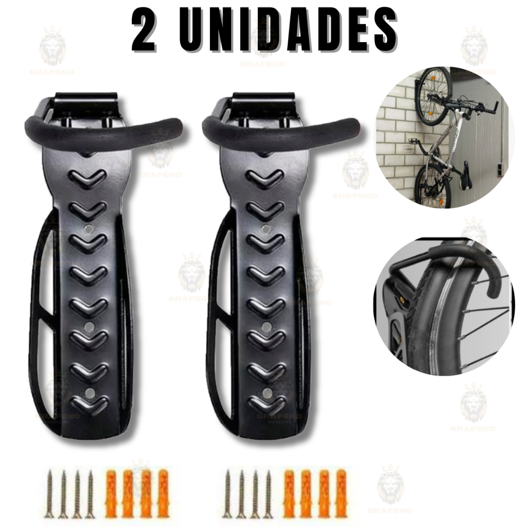 Kit 2x Suporte Parede Gancho Resistente Pendurar Bicicleta Bike Casa Apartamento em Oferta na Shopee