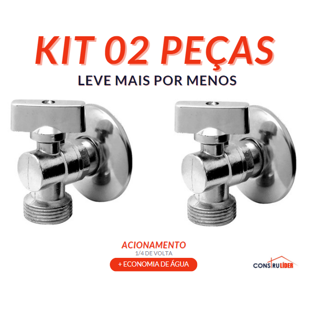 Kit 2 peças - Registro Esfera Torneira Metal Máquina Lavar Roupa/Louça 1/2 - LEVE MAIS E PAGUE MENOS