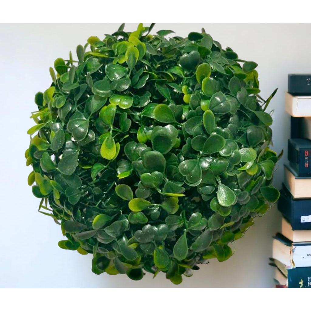 Kit 2 Buchinho Artificial 13 Cm Verde Bola De Grama Topiaria