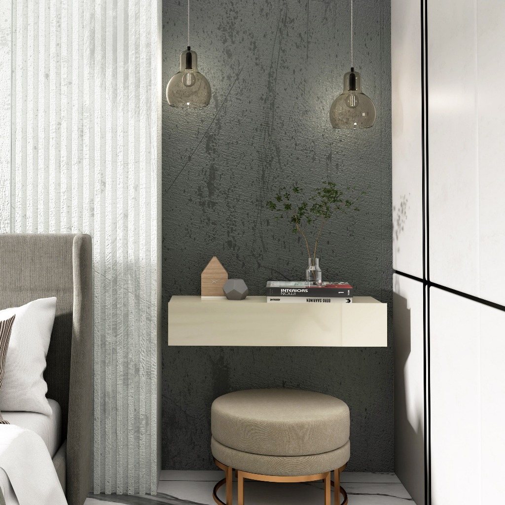 Aparador Nicho Sala Suspenso 1 Gaveta Prateleira Off White em Oferta na Shopee