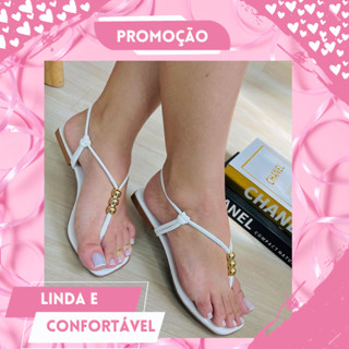Sandália Feminina com ajuste bolinha confortável promoção
