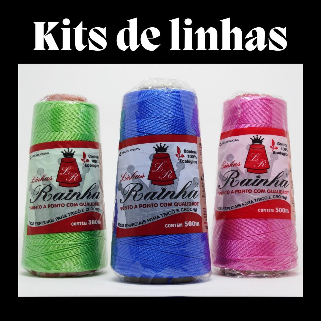 Kit Linha Rainha de crochê polipropileno grossa box braids, tranças, Trabalho Artesanal, 500m fio