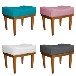 Puff Requinte Retangular Luxo Decoração Para Casa Quarto Sala Recepção Camarim Penteadeira Suede