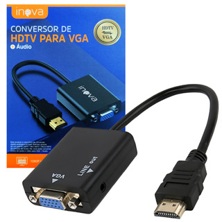 Cabo Conversor Adaptador Hdmi Para Vga Com Saída Áudio P2