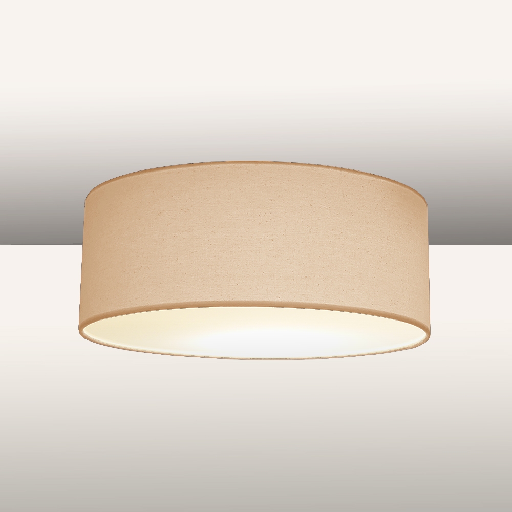 Luminária Plafon Redondo Cúpula em Tecido 40x15