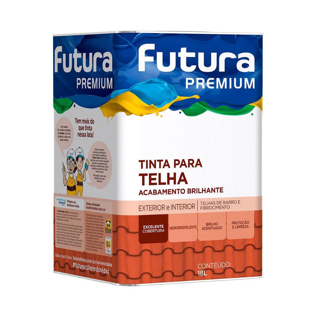 Resina Acrílica Para Telha Base De Agua Futura 18L Cores em Oferta na Shopee