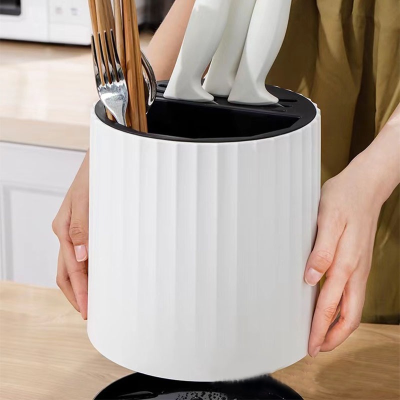 Porta Utensílios De Cozinha 360 Graus Giratório Organizador de Talheres Facas Garfos Colhe...