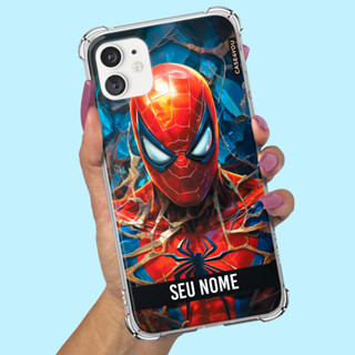 Capa Capinha de celular Personalizada Anti-impacto com nome Homem-Aranha 9